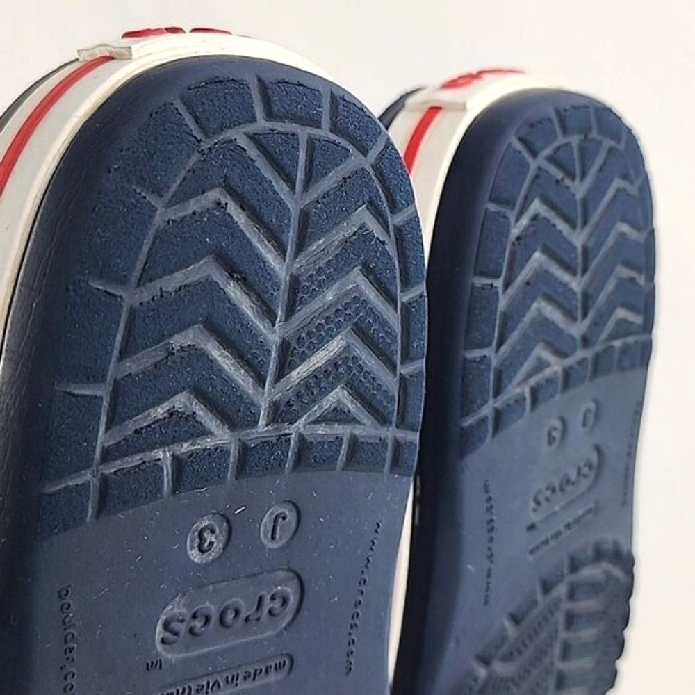 CROCS Unisex Juniors Clog Navy Sports Sandals Dark Blue Red Size 3 - Picture 10 of 16